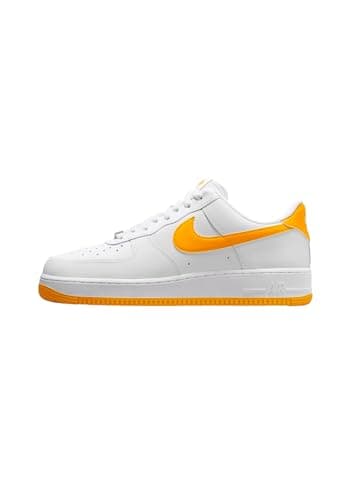 Image of NIKE Air Force 1 07 Mens Fashion Trainers in White Yellow - 8 UK