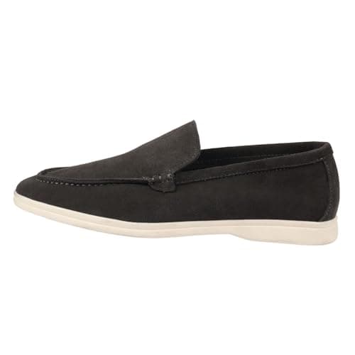 Image of TruClothing Men's Loafers Suede Slip On Boat Shoes Casual Classic Comfort Fit - Black 8 UK