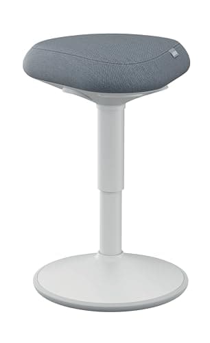 Image of Leitz Ergo Active Sitting Stool with Unique Dual Density Foam Comfort Cushion, Height Adjustable 47 to 64cm, 100% Post Consumer Recycled Seat Cover, Supports 110kg, Ergo Range, Light Grey, 65440085