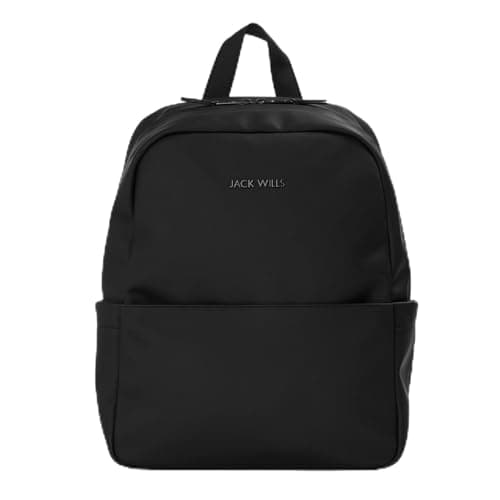 Image of Jack Wills Unisex Coated Backpack Black One Size