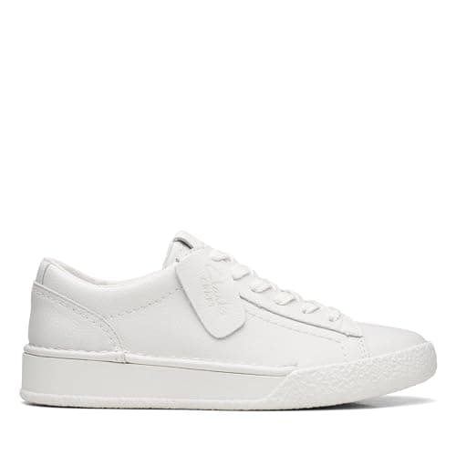 Image of Clarks Women's Craft Cup Walking Trainers, White Leather, 4 UK