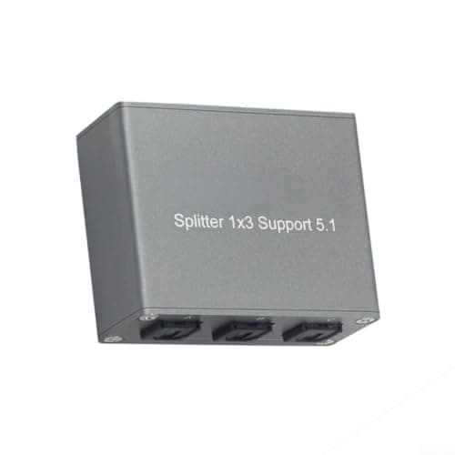 Image of 1x3 SPDIF Optical Audio Splitter for PS4 TV Gaming Consoles Enhanced Audio Supports for DOLBY AC3 for DTS LPCM 2.0 Transmission Distance 130ft and Play ABS Grey Chip
