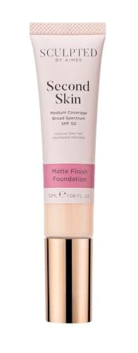 Image of Second Skin Matte Liquid Face Foundation from Sculpted by Aimee - 32ml Buildable, Medium Coverage Foundation with Matte Finish, Hyaluronic Acid, Collagen Boosting Formula, SPF 50, (Fair Plus 2.5)