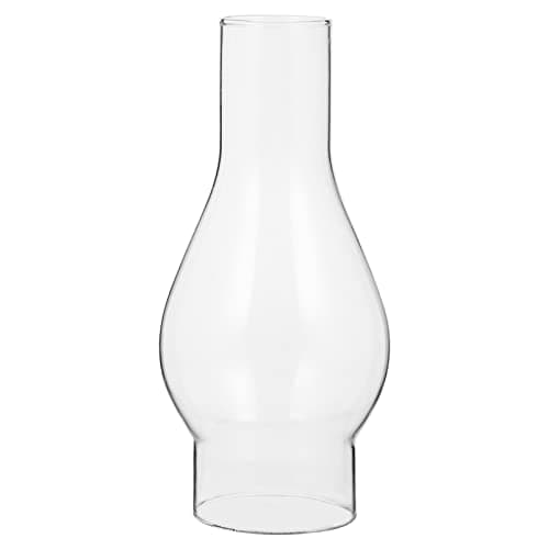 Image of NUOBESTY Oil Lamp Chimney Glass Chimney Lamp Shade Handblown Clear Kerosene Lamp Shade Replacement for Vintage Oil Lamps, 2 Inch Base