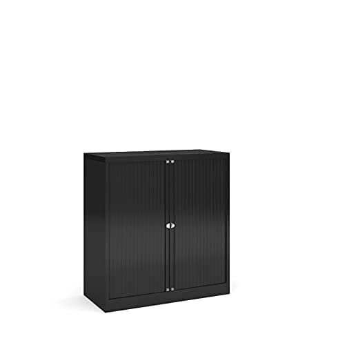 Image of Mr Office Bisley systems storage low tambour cupboard 1000mm high - black