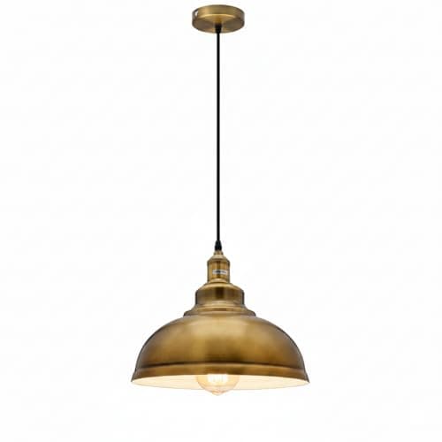 Image of LEDSone Vintage Curvy Dome Pendant Light 95cm Adjustable Hanging Ceiling Fixture Metal Green for Homes, Restaurants, Cafes, Bars, Offices and Stylish Spaces