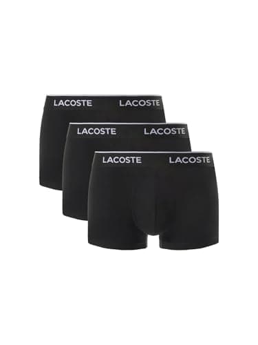 Image of Lacoste Men's 3-Pack Stretch Cotton Trunks, Noir, M