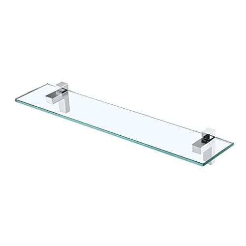 Image of KES Bathroom Shelf Glass 60CM Shower Shelf Wall Mounted 8MM Extra-Thick Tempered Glass with Polished Chrome Bracket, BGS3201S60