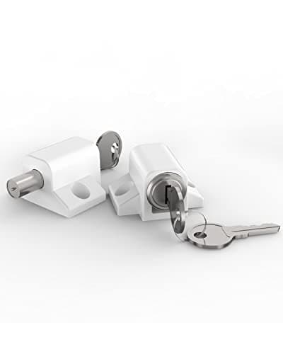 Image of ROFMAPLE 2 Pack Sliding Patio Door Lock, White Sliding Door Locks, Patio Door Security Lock & Window Locks for UPVC Windows & Doors, Home Office Classroom