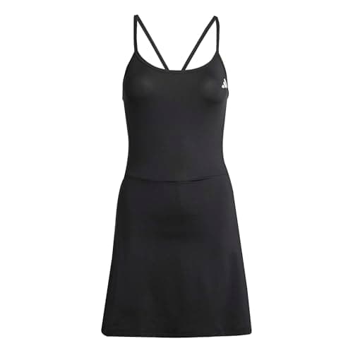 Image of adidas Women's Train Essentials Workout Dress with Integrated Shorts, Black/White, M
