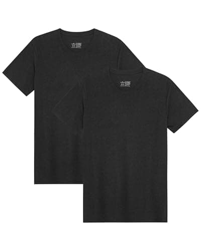 Image of DANISH ENDURANCE Men's T-Shirts, Organic Cotton T-Shirts for Men, Multipack, Crew Neck, Short Sleeve, Premium Soft Blend, 2-Pack- Jet Black, L