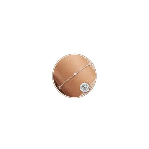 Image of LOLIAS Clove Silver Bracelet for Women 925 Sterling Silver Dainty Link Chain Bracelets with Bead Adjustable Women's Bracelet Jewellery for Women Ladies Girls