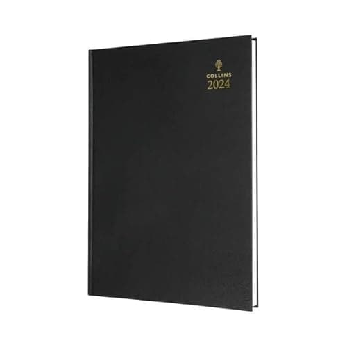 Image of Collins A5 Desk Diary Week To View Black 2024 35-99.24 + Free finchley pen