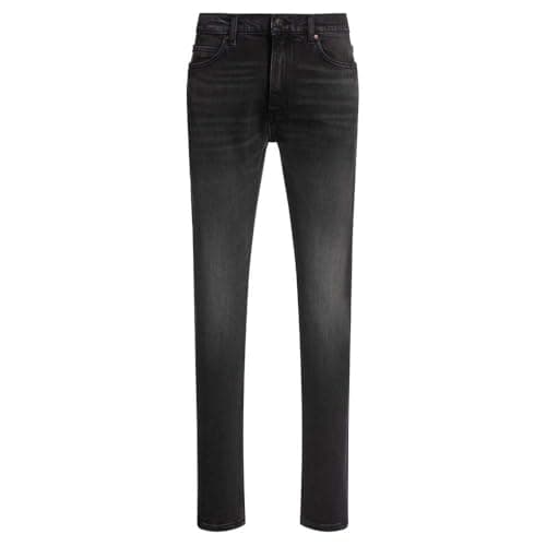 Image of HUGO Mens 708 Slim Jeans Black 38W / 32L
