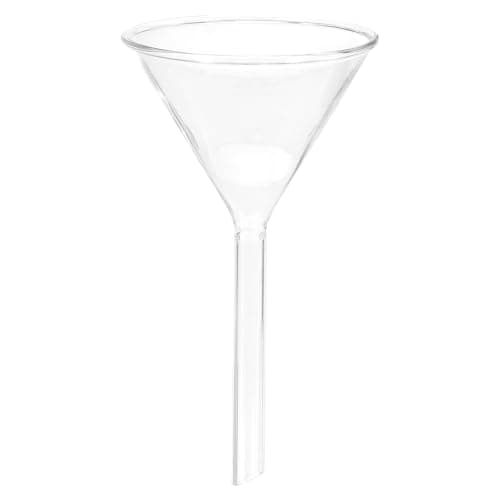 Image of PATIKIL 75mm Glass Funnel, Short Stem Scientific Borosilicate Glass Heavy Wall Funnel for Filling Water Bottle Home Lab Kitchen Use