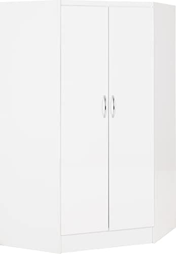Image of Seconique Nevada 2 Door Corner Wardrobe in White Gloss