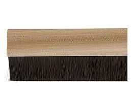 Image of Door Bottom Brush Draught excluder Sweep Seal - 914mm (3ft) Wide, Stormguard (Wood)