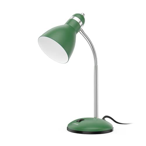 Image of LEPOWER Metal Desk Lamp, Adjustable Goose Neck Table Lamp, Eye-Caring Study Desk Lamps for Bedroom, Study Room and Office (Green)