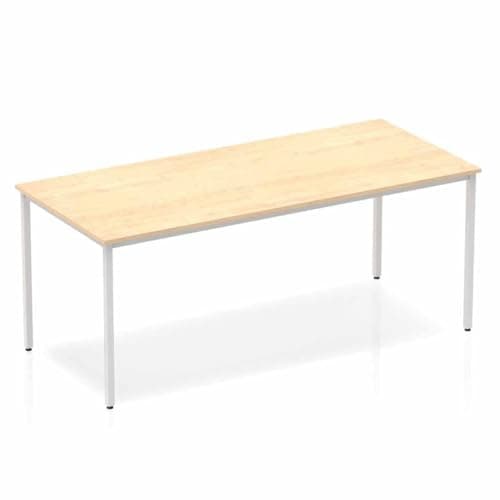 Image of OPO Impulse Freestanding 1200mm Straight Boardroom Table Attractive Box Frame Legs | Sturdy Build Weather & Heat Resistant Melamine Finish Rectangular Table Maple 1800
