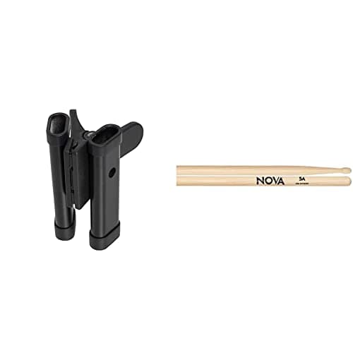 Image of Stagg DSH Drum Stick/Beater Holder Clamps on Kit & Vic FIrth - NOVA Drumsticks - 5A - Wood Tip