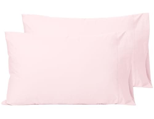 Image of Sylvanora Pillow Cases 2 Pack, Soft & Premium 100% Egyptian Cotton Bedding, Breathable with Envelope Closure, Standard Size 50x75cm (Light Pink, Pack of 2)