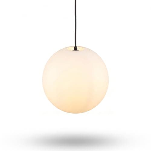 Image of PRETYZOOM 12cm Frosted White Glass Globe Lampshade, Opal Round Light Cover Replacement for Ceiling Pendant, Wall Sconce or Table Lamp, Frosted Sphere Lamp Shade in Milk Glass, 5.5cm Hole