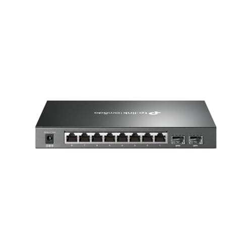 Image of TP-Link JetStream 8-Port Gigabit Smart PoE+ Switch with 2 SFP Slots, Supports 8 Gigabit PoE Ports, 58W Budget, Fanless (SG2210P)
