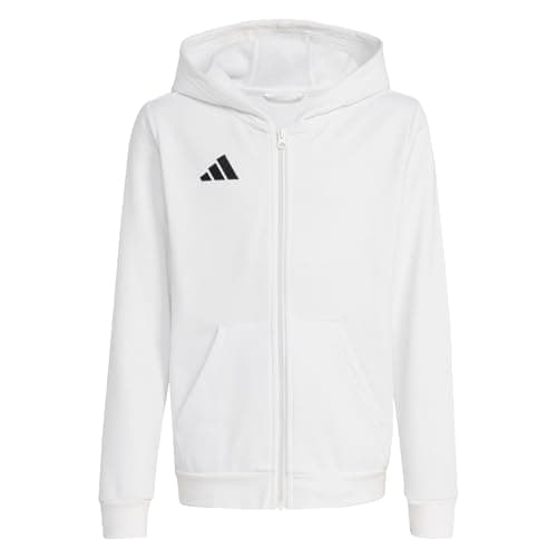 Image of adidas Unisex Kids Entrada26 Full Zip Hoodie Kids, white/black, 11-12 Years
