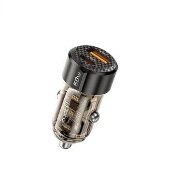 Image of Toocki 60W Fast Car Charger – Dual Port USB-A & USB-C, PD 3.0 & QC3.0 Quick Charging Adapter – Smart Power Output, Compatible with iPhone, Samsung, Tablets & Devices