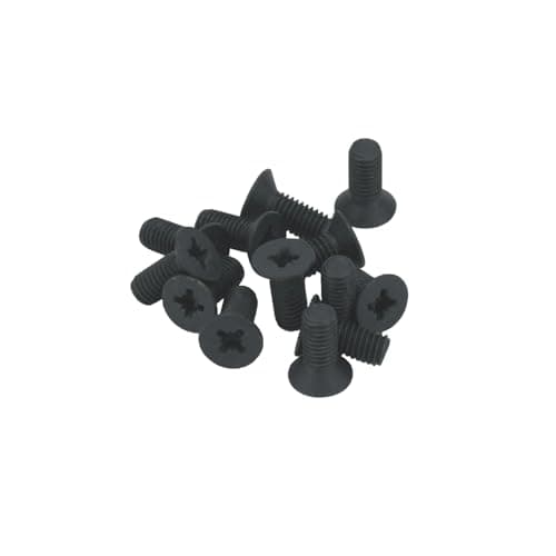 Image of M4 (4mm x 12mm Inc Head) Pozi Countersunk Machine Screws - Black Plated Steel (Pack of 20)