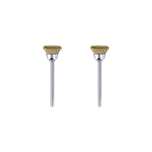 Image of Dremel 536 Brass Brush Accessory Set, 2 Brushes (13 mm) for Cleaning Soft Metals like Gold, Bronze or Copper