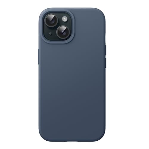 Image of JETech Silicone Case for iPhone 15 6.1-Inch, Silky-Soft Touch Full-Body Protective Phone Case, Shockproof Cover (Storm Blue)