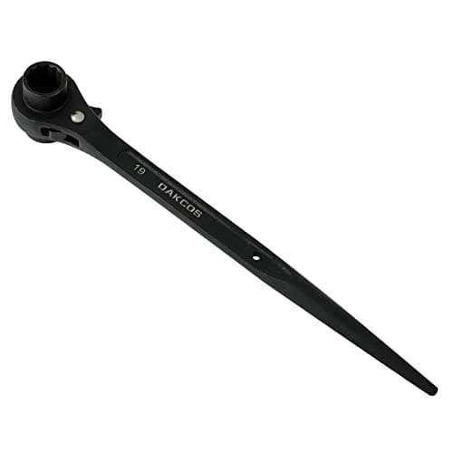 Image of DAKCOS Ratchet Podger Spanner Scaffold Spanner Steel Erect Wrench 19mm x 24mm (Black)