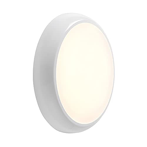 Image of Saxby 95543 Hero Gloss White Outdoor IP65 Microwave Sensor Light Colour Changing Technology Standby Dim LED Bulkhead
