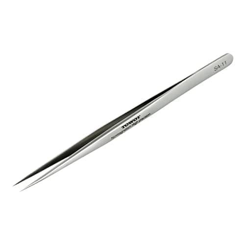 Image of Precision Tweezers, Stainless Steel Pointed Tweezers for Craft, Electronics, Soldering, Experimental Work, Jewelry-Making, Non-Magnetic Industrial Tweezers by TOWOT
