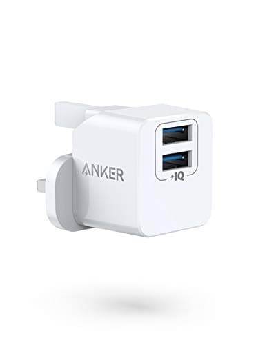 Image of Anker USB Plug, PowerPort Mini Dual Port USB Charger, Super Compact Wall Charger, 2.4A Output for iPhone 16/16 Pro/16 Plus /16 Pro Max, 15/14/13/12 Series, iPad, Samsung, Huawei, Xiaomi and More