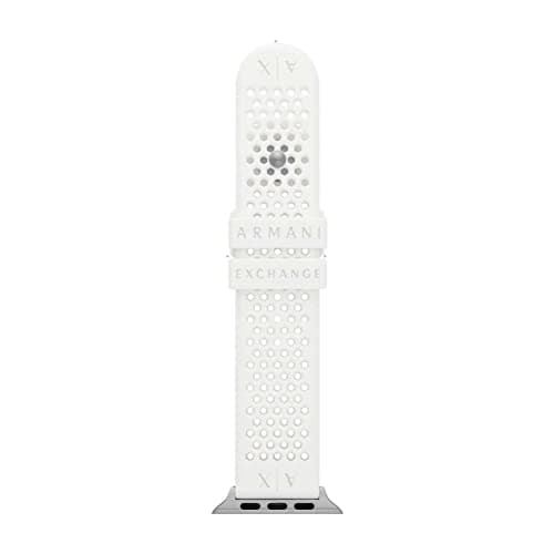 Image of Armani Exchange Men's Silicone Band for Apple Watch®, Custom fit for 42/44/45mm with single button stud closure