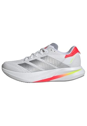 Image of adidas Women's Duramo Speed 2 Running Shoes, Cloud White/Silver Metallic/Lucid Red, 3.5 UK