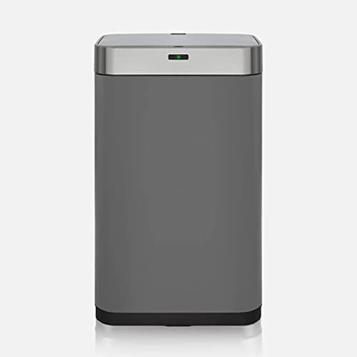 Image of Tower T838001T Square Sensor Bin with Fingerprint Proof Coated Exterior, Titanium,Large