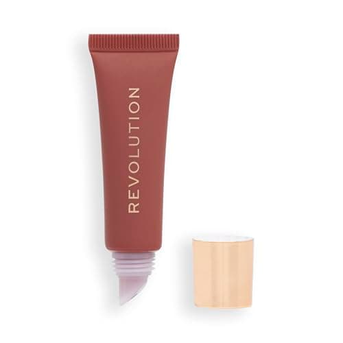 Image of Makeup Revolution, Juicy Peptide Lip Balm, Hydrating Lip Balm with Sheer Colour, Infused with Vitamin E & Peptides, Nude Latte, 8ml