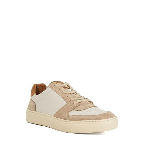 Image of Dune London Mens TAWLY Leather Cup Sole Trainers Size UK 11 Cream