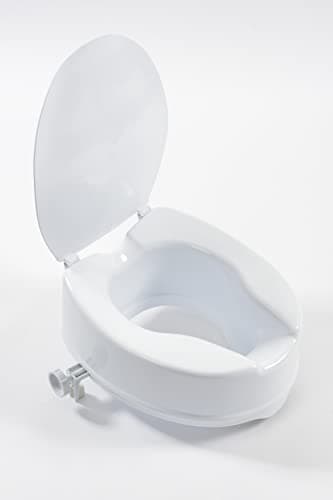Image of NRS Healthcare Linton Raised Toilet Seat with Lid, 150 mm / 6 inch, White