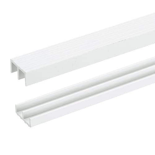 Image of sourcing map 1Set White Plastic Sliding Door Track, Sliding Glass Window Track for 1/4" Thick Panels, for Closet Glass Cabinet Door Track (3Ft Long)