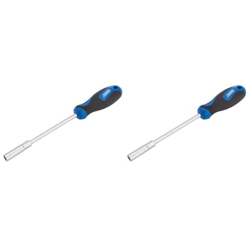 Image of Draper 63499 Soft Grip Nut Spinner, 8 mm Size, Blue (Pack of 2)