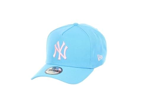 Image of New Era New York Yankees MLB Pastel Sky Blue 9Forty A-Frame Snapback Cap