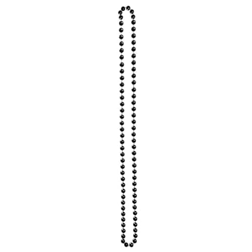 Image of Lizzy 120cm Long Pearl Bead Necklace Rope Chain Vintage Wedding Bridal Costume | 1920's Accessories Flapper Costume (Black)