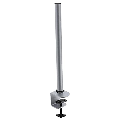 Image of Duronic DM15 DM25 DM35 60cm Pole (60CM SR) Compatible with All Duronic Monitor Desk Mount Arms, Black Steel, 600mm Length, 32mm Diameter, Standard Clamp Included (60CM Silver)