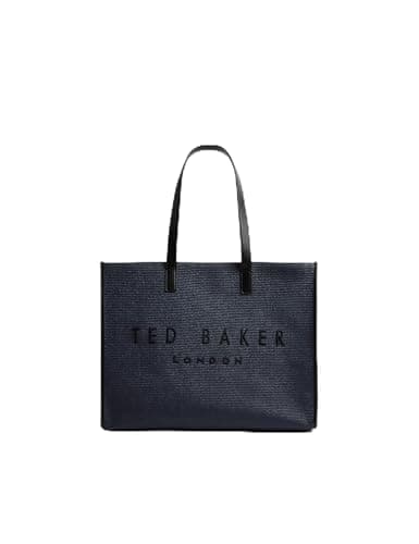 Image of Ted Baker Women's S284036NAVYO/S Faux Raffia Large Icon Bag, Navy