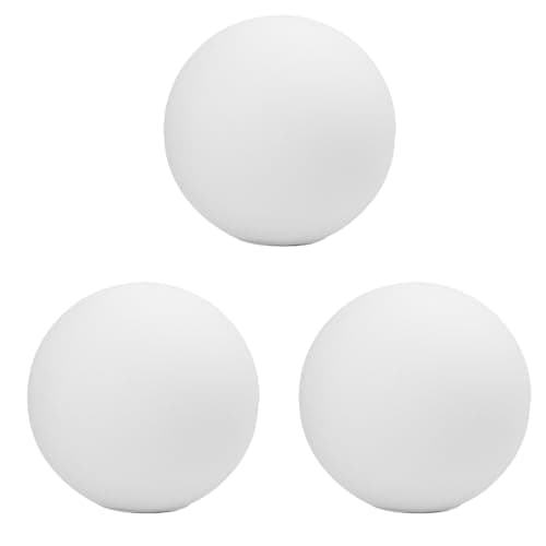 Image of HOMSFOU Frosted Glass Lampshade Set of 3 9.45In Spherical Lamp Covers for Table Wall Desk Lamps Indoor Lighting Decor
