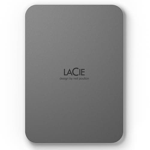 Image of LaCie 5TB Portable External Hard Drive, 2.5‑inch, Space Grey, for Mac & Windows — Rescue Data Recovery included